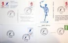 4 Karty pocztowe i koperta FDC Sztafeta znicza olimpijskiego Albertville 1992 (Francja)