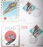 Koperty Zimowe Igrzyska Olimpijskie Sapporo 1972 ze stemplami FDC (Monako; zestaw 2 sztuk)